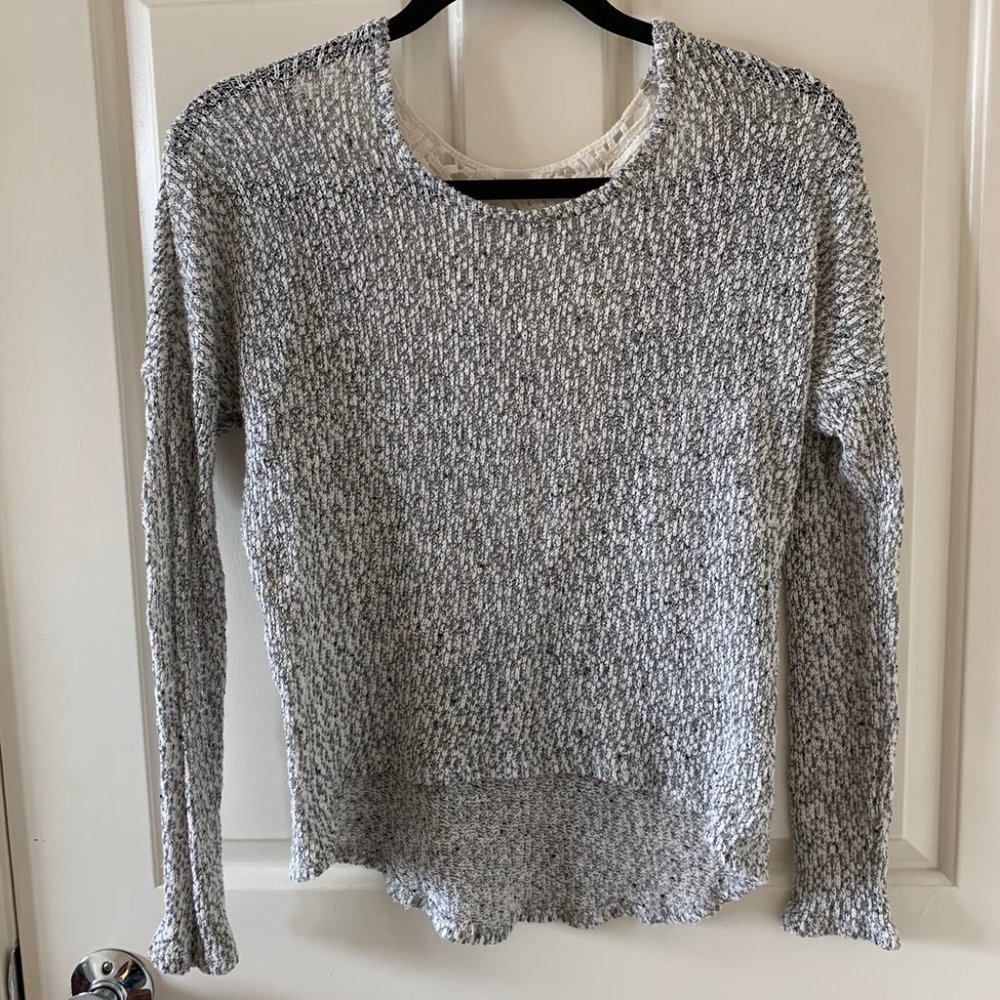White Lace Heathered Grey Sweather